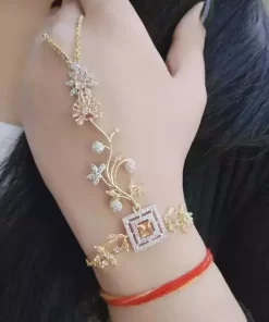 GOLD PLATED REAL AD STONE BRACLET FOR WOMEN AND GIRL